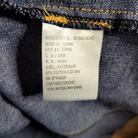 Marie Claire Jeans Tan/Blue Denim Jacket with Fur Cuffs Collar Trim size M - Picture 10 of 12